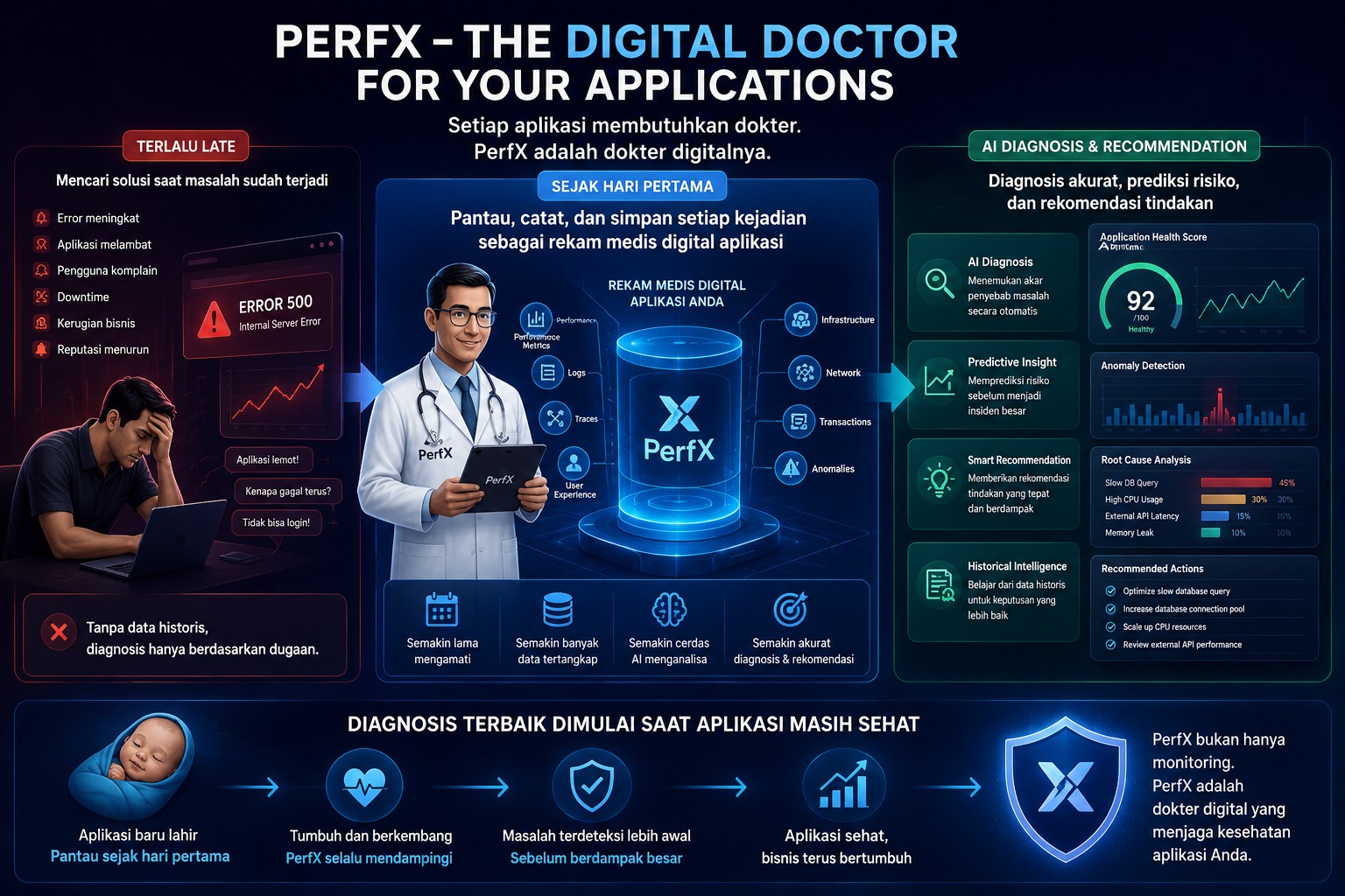 PerfX digital doctor complete health monitoring infographic